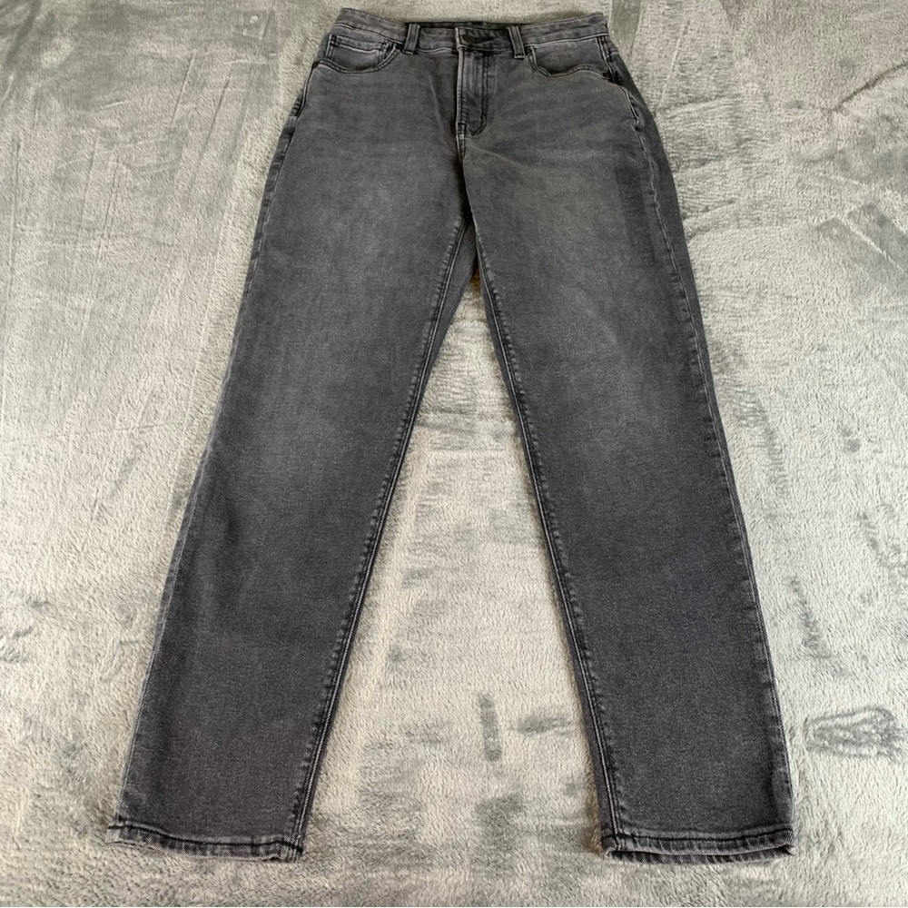 American Eagle Jeans Womens 2‎ Regular Black Mom Jean Stretch Casual High Rise